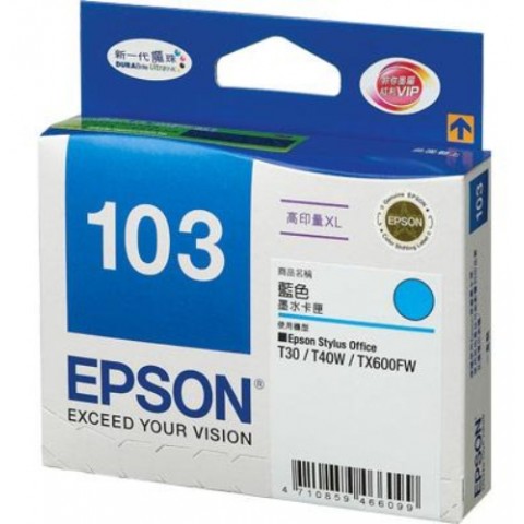 EPSON T40W/TX600FW 藍色原廠墨水匣 (T103)