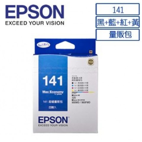 EPSON T141650(141) 原廠墨匣量販包 / 黑.藍.紅.黃