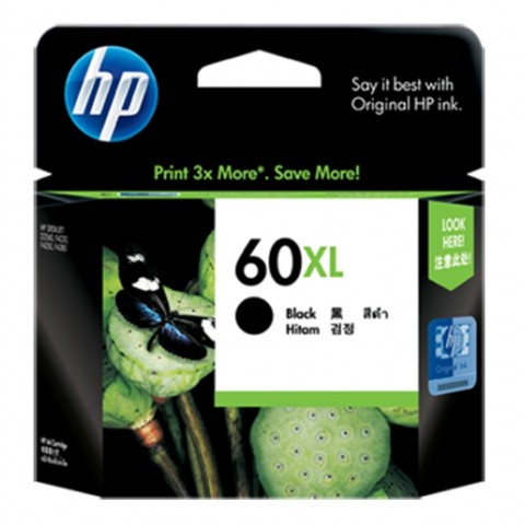 HP D2560/F4280/F4480/D1660/D5560/D7266 (60XL) 黑色原廠高容量墨水匣