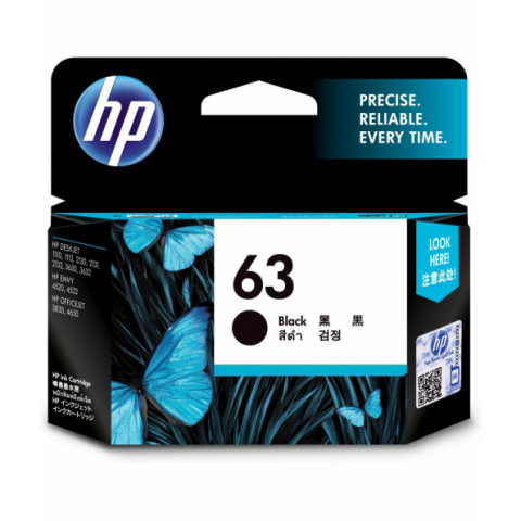 HP F6U62AA (63) 黑色原廠墨水匣