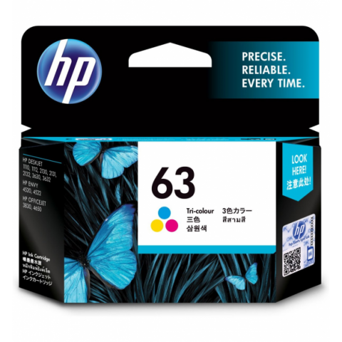 HP F6U61AA (63) 彩色原廠墨水匣